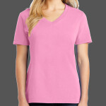 Ladies 5.4 oz 100% Cotton V Neck T Shirt