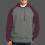 Raglan Colorblock Pullover Hooded Sweatshirt