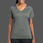 Women's Heather Colorblock Contender V Neck Tee