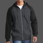 Raglan Colorblock Full Zip Hooded Fleece Jacket